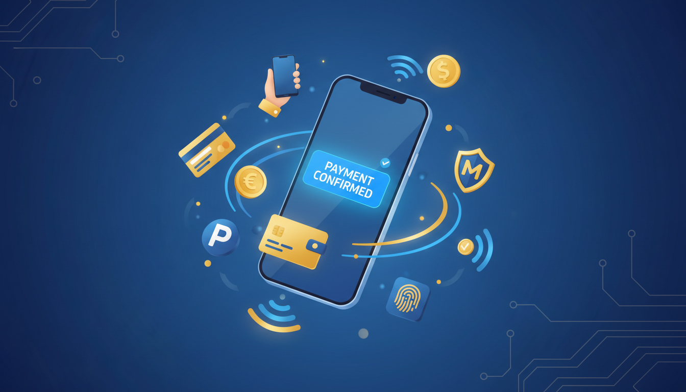 Grafika przedstawiająca nowoczesne metody płatności w kasynie online