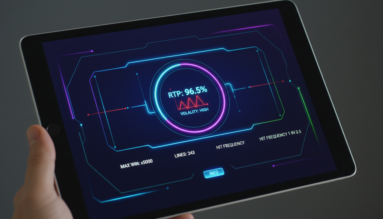 Elektroniczny interfejs automatu do gier z widocznym współczynnikiem RTP